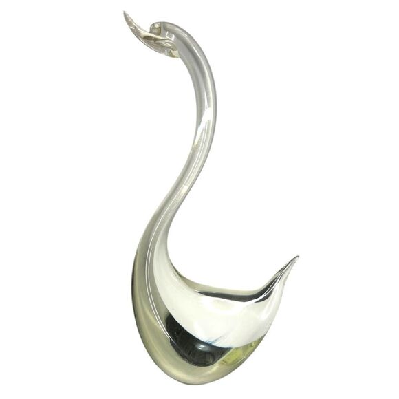 Vintage Murano Glass XL Hand Blown Swan Opalescent Sculpture MCM - Picture 1 of 7